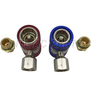 Hvac tool 90° Quick Coupler Connector 1/4SAE Refrigent R134a high and low side couplers