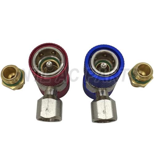 Hvac tool 90° Quick Coupler Connector 1/4SAE Refrigent R134a high and low side couplers