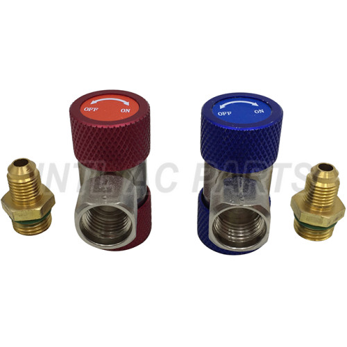 Hvac tool 90° Quick Coupler Connector 1/4SAE Refrigent R134a high and low side couplers