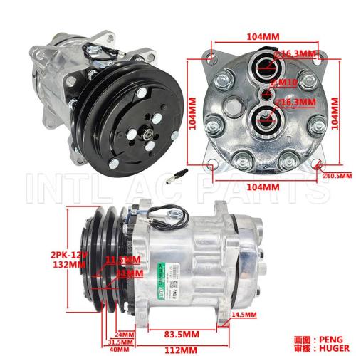 SD7H15 AC Compressor AA7H15AA U8088 Valtra BS3020H Spraying Machine / Massey Ferguson 6360 Tractor / 8 Ears Suction and Rear Discharge Hitch RC.600.056 3782613M2