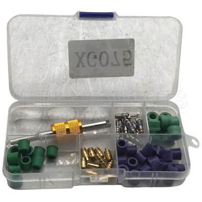 Automotive Air-Conditioning A/C Schrader Valve Core & Remover Tool & A/C Hose Adapter Rubber Gasket Assortment Kit