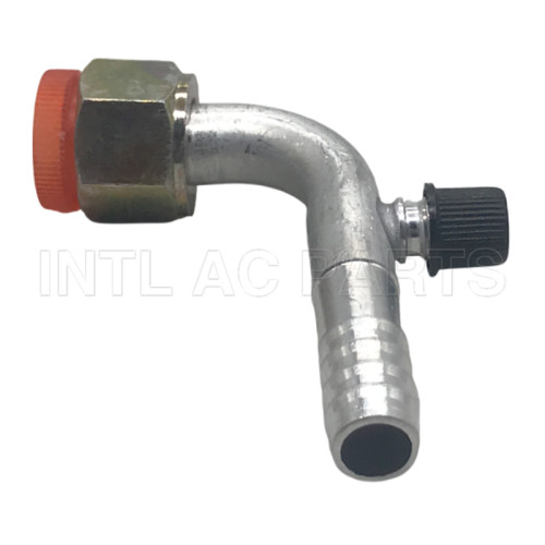 #10 90 degree female oring barb hose fitting /connector/coupling with Al joint R12 value