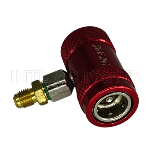 High Side R1234yf Coupler (12 mm-F x 17 mm) with extended disconnect protection sleeve