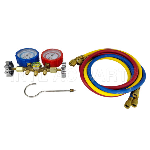 R12 R134A High quality copper body Manifold gauge (1.5M tube)