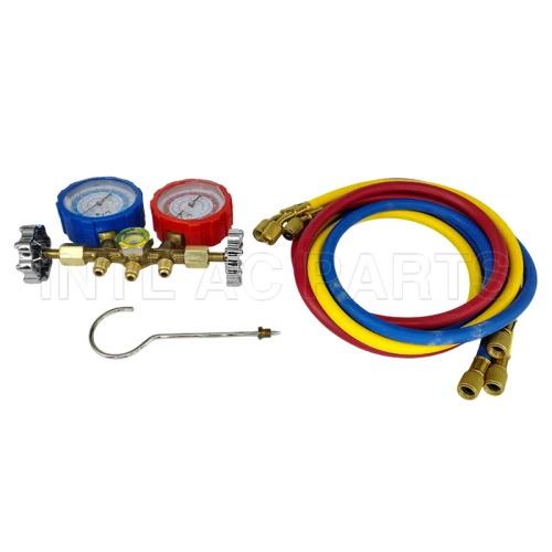 R12 R134A High quality copper body Manifold gauge (1.5M tube)