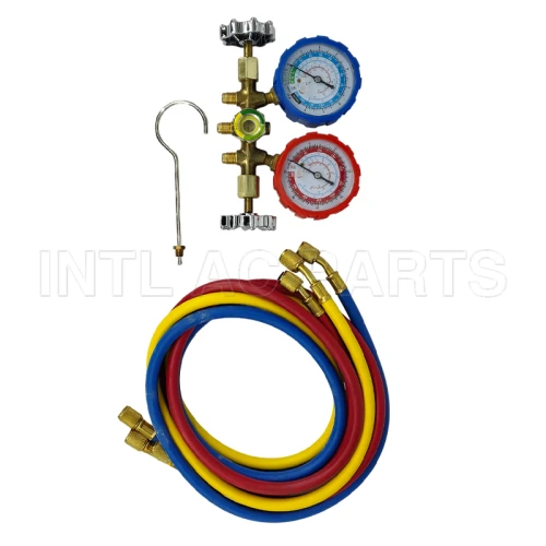 R12 R134A High quality copper body Manifold gauge (1.5M tube)