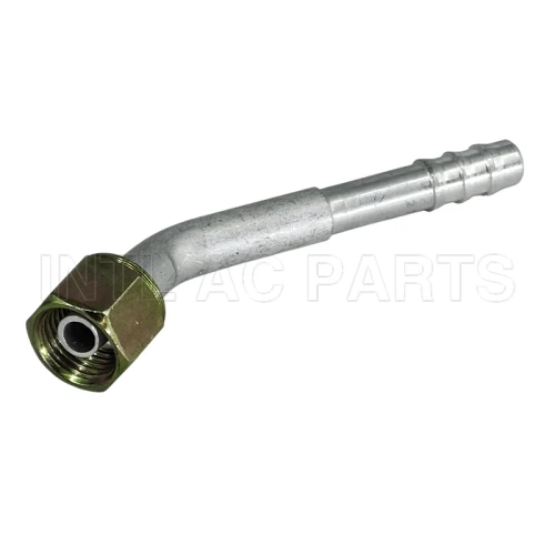 #5 45 degree aluminum auto air conditioning hose fitting hose barb fitting AC barb fitting hose splicer female