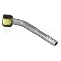 #5 45 degree aluminum auto air conditioning hose fitting hose barb fitting AC barb fitting hose splicer female
