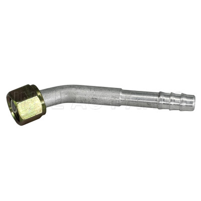 #5 45 degree aluminum auto air conditioning hose fitting hose barb fitting AC barb fitting hose splicer female