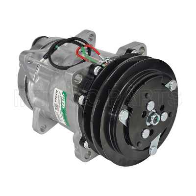 RC.600.057 A/C Compressor 7H15 8 Ears Suction and Rear Discharge Coupling - 24 Volts Pulley 2A 132mm R134a