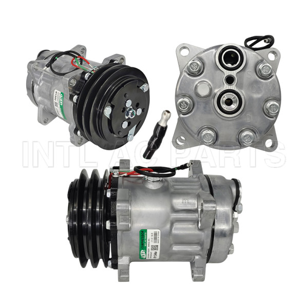 RC.600.057 A/C Compressor 7H15 8 Ears Suction and Rear Discharge Coupling - 24 Volts Pulley 2A 132mm R134a