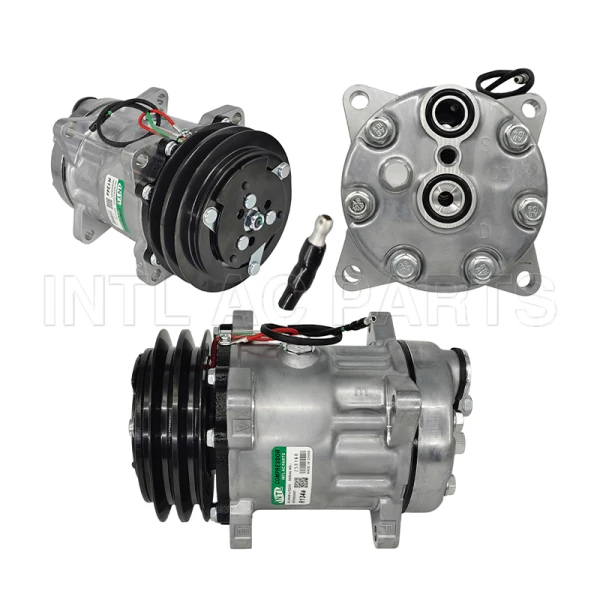 RC.600.057 A/C Compressor 7H15 8 Ears Suction and Rear Discharge Coupling - 24 Volts Pulley 2A 132mm R134a