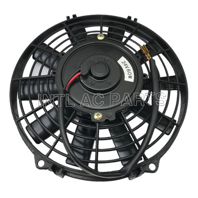 9 inch Electric Cooling Condenser Fan 24V 80W Round Frame With 10 Straight Blade Factory Price