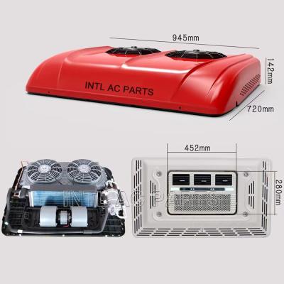 Red 12V Overhead all-in-one parking air conditioner Brush double fan