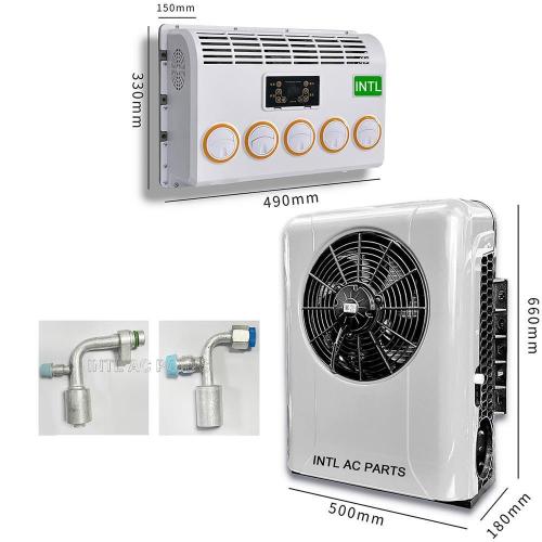 White 24V Electric air conditioner Backpack style split parking air conditioner assembly (scroll compressor)