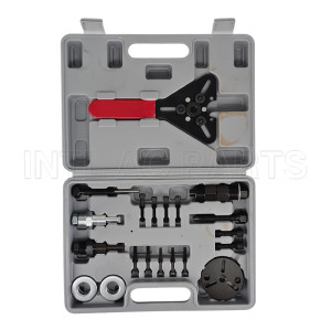 23pc AC COMPRESSOR CLUTCH HUB INSTALLER REMOVER/Removal KIT PULLER PLATES TOOLS