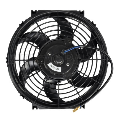 10 inch 12V 120W A/C fan / cooling fan /condenser fan /radiator fan qure frame with 8  crooked blade