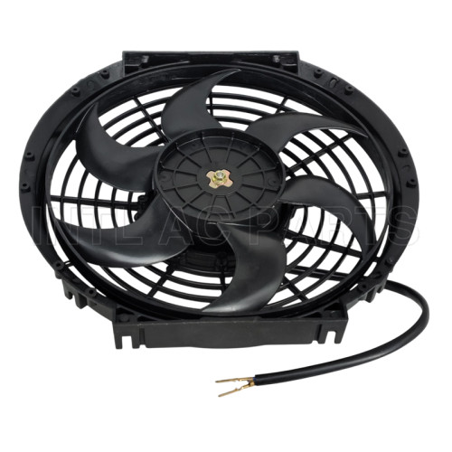 10 inch 12V 120W A/C fan / cooling fan /condenser fan /radiator fan qure frame with 8  crooked blade