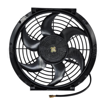 10 inch 12V 120W A/C fan / cooling fan /condenser fan /radiator fan qure frame with 8  crooked blade