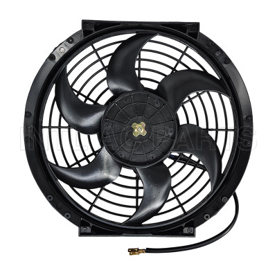 10 inch 12V 120W A/C fan / cooling fan /condenser fan /radiator fan qure frame with 8  crooked blade