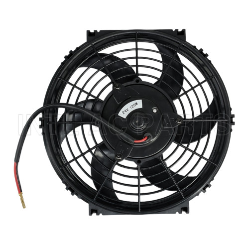 10 inch 24V 120W A/C fan / cooling fan /condenser fan /radiator fan qure frame with 8  crooked blade