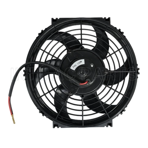 10 inch 24V 120W A/C fan / cooling fan /condenser fan /radiator fan qure frame with 8  crooked blade