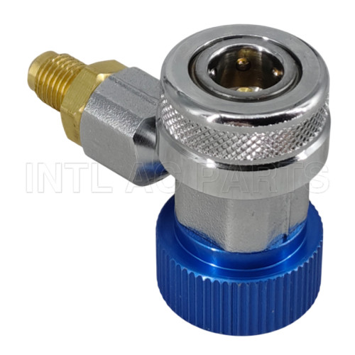 Auto A/C Contains R134A 90° Quick Couplers & Adapter For R134A Refrigerant Tank  Low Prssure