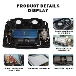 Parking Cooler Heavy Duty Air Conditioner Truck Ultra-thin brush double fan Red 12V