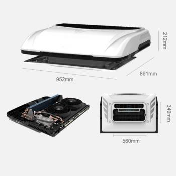 White 12V 2200W Flagship Three Brushless Motors Parking Cooler Heavy Duty Air Conditioner Truck