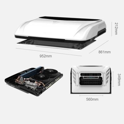 White 12V 2200W Flagship Three Brushless Motors Parking Cooler Heavy Duty Air Conditioner Truck