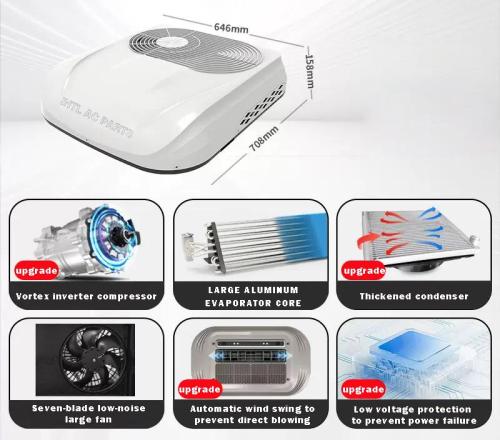 24V 1800W White Split Type Air Conditioning - Efficient Cooling Solutions Fit Light Truck