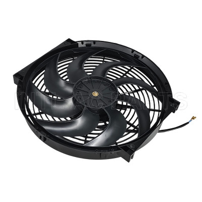 cooling fan / ac fan/ car air conditioner fan 14 inch 12V 80W qure frame with 10 crooked blade
