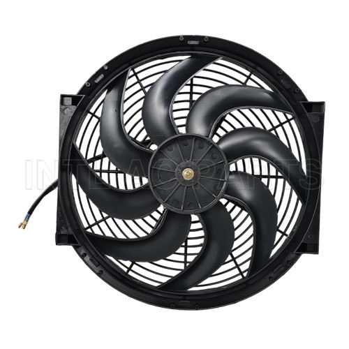 cooling fan / ac fan/ car air conditioner fan 14 inch 12V 80W qure frame with 10 crooked blade