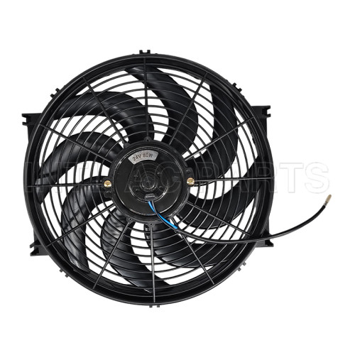 cooling fan / ac fan/ car air conditioner fan 14 inch 24V 80W qure frame with 10 crooked blade