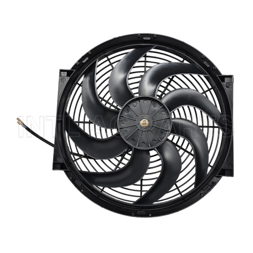 cooling fan / ac fan/ car air conditioner fan 14 inch 24V 80W qure frame with 10 crooked blade