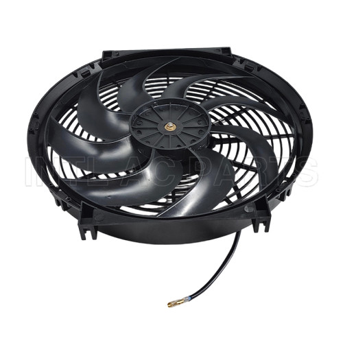 cooling fan / ac fan/ car air conditioner fan 14 inch 24V 80W qure frame with 10 crooked blade