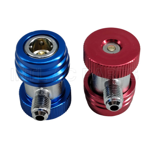 Auto A/C Contains R134A 90 Quick Couplers & Adapter For R134A Refrigerant Tank High Pressure & Low Prssure