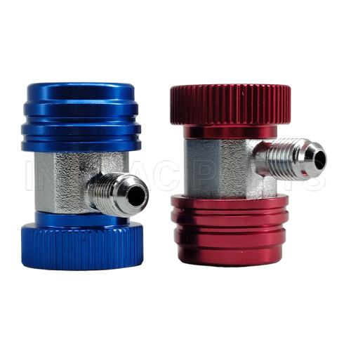 Auto A/C Contains R134A 90 Quick Couplers & Adapter For R134A Refrigerant Tank High Pressure & Low Prssure