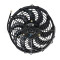 12 inch 12V 120W round frame with 10 crooked blade