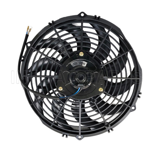 12 inch 12V 120W round frame with 10 crooked blade