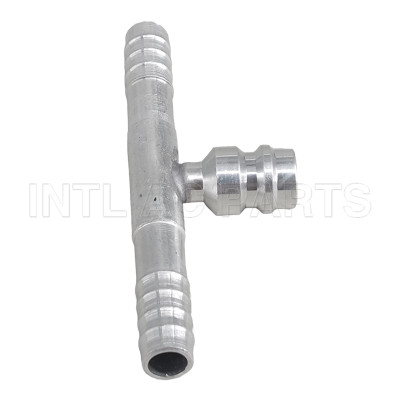 Auto air conditioning hose barb fitting T splice barb fitting tee fitting with R12 service port