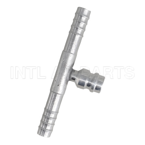 Auto air conditioning hose barb fitting T splice barb fitting tee fitting with R12 service port