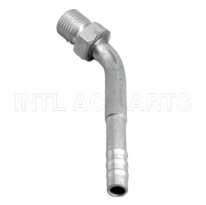 Auto Air Conditioning Hose Barb Fitting Hose Connector Cromp on Fitting #5 45 degree male O-ring