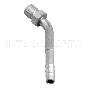 Auto Air Conditioning Hose Barb Fitting Hose Connector Cromp on Fitting #5 45 degree male O-ring