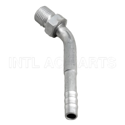 Auto Air Conditioning Hose Barb Fitting Hose Connector Cromp on Fitting #5 45 degree male O-ring