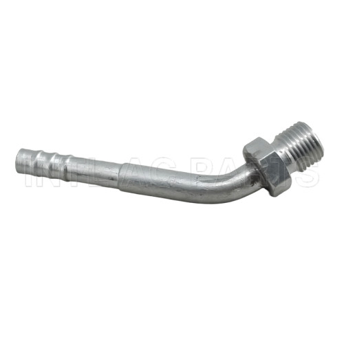 Auto Air Conditioning Hose Barb Fitting Hose Connector Cromp on Fitting #5 45 degree male O-ring