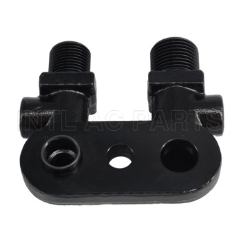 TM Style Zexel A/C compressor Fitting Adapter Vertical outputs Tube manifold fitting 3/4