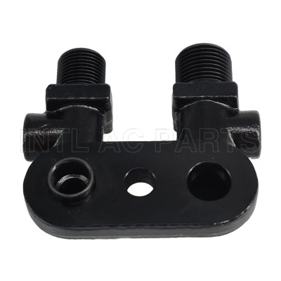 TM Style Zexel A/C compressor Fitting Adapter Vertical outputs Tube manifold fitting 3/4