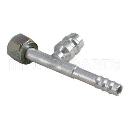Car air conditioning hose barb fitting hose connector with #6 Straight O-RING  Al joint with R134a high & low pressure valve
