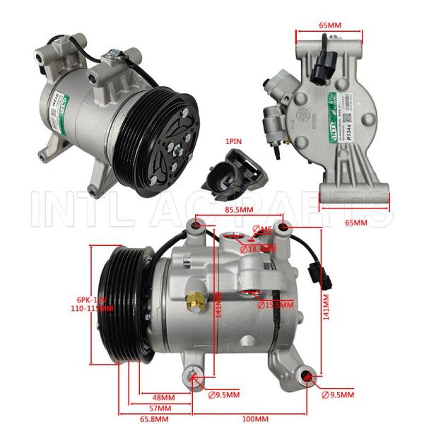 101S11C Air Conditioning Compressor Honda City 1.5 Lts 2021 A 2023 4 Cil 6PK 110-114MM 12V 6000476